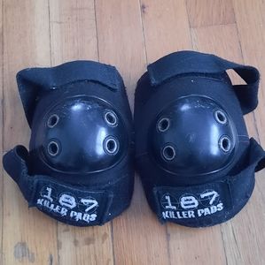 187 Killer Pads Pro Roller Derby ELBOW Skate Pads Black Small Used